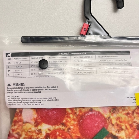 PET small dog or cat Pizza Slice Pet Halloween costume NWT Size Small - Picture 6 of 7